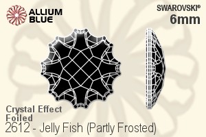 スワロフスキー Jelly Fish (Partly Frosted) ラインストーン (2612) 6mm - クリスタル エフェクト 裏面プラチナフォイル