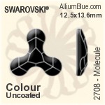 スワロフスキー Molecule ラインストーン (2708) 8x8.7mm - カラー 裏面プラチナフォイル