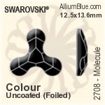 スワロフスキー Molecule ラインストーン (2708) 12.5x13.6mm - カラー 裏面プラチナフォイル