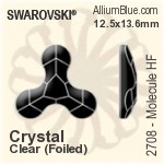 スワロフスキー Molecule ラインストーン ホットフィックス (2708) 8x8.7mm - クリスタル エフェクト 裏面アルミニウムフォイル