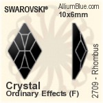 スワロフスキー XILION Heart ファンシーストーン (4884) 5.5x5mm - カラー 裏面プラチナフォイル