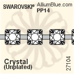 スワロフスキー ラウンド Extended Cupchain (27104) PP14, Unメッキ, 00C - クリスタル