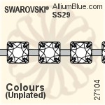 スワロフスキー ラウンド Extended Cupchain (27104) SS29, Unメッキ, 00C - クリスタル