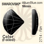 スワロフスキー Fan ラインストーン (2714) 10mm - カラー 裏面プラチナフォイル