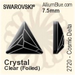 スワロフスキー Cosmic Delta ラインストーン (2720) 7.5mm - クリスタル 裏面プラチナフォイル
