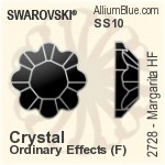 スワロフスキー Margarita ラインストーン ホットフィックス (2728) SS16 - クリスタル エフェクト 裏面アルミニウムフォイル
