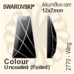 スワロフスキー Wing フラットバック ラインストーン (2770) 16x9.5mm - カラー（コーティングなし） プラチナフォイル