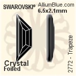 スワロフスキー Trapeze ラインストーン (2772) 8.6x2.8mm - クリスタル エフェクト 裏面プラチナフォイル