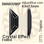 スワロフスキー Raindrop ラインストーン (2304) 10x2.8mm - カラー 裏面プラチナフォイル