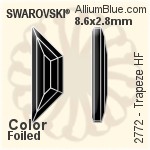 スワロフスキー Trapeze ラインストーン ホットフィックス (2772) 12.9x4.2mm - カラー 裏面アルミニウムフォイル