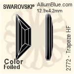 スワロフスキー Trapeze ラインストーン ホットフィックス (2772) 8.6x2.8mm - カラー（ハーフ　コーティング） 裏面アルミニウムフォイル