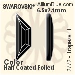 スワロフスキー Trapeze ラインストーン ホットフィックス (2772) 12.9x4.2mm - カラー（ハーフ　コーティング） 裏面アルミニウムフォイル