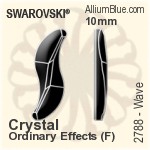 スワロフスキー Wave フラットバック ラインストーン (2788) 14mm - クリスタル（オーディナリー　エフェクト） プラチナフォイル