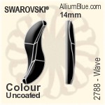 スワロフスキー Wave フラットバック ラインストーン (2788) 14mm - カラー（コーティングなし） 裏面にホイル無し