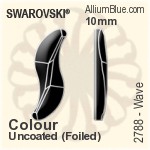 スワロフスキー Wave フラットバック ラインストーン (2788) 10mm - カラー（コーティングなし） プラチナフォイル