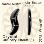 スワロフスキー Wave ラインストーン ホットフィックス (2788) 8mm - クリスタル 裏面アルミニウムフォイル