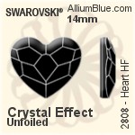 スワロフスキー Heart ラインストーン ホットフィックス (2808) 10mm - クリスタル 裏面アルミニウムフォイル