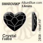 スワロフスキー Heart ラインストーン ホットフィックス (2808) 10mm - クリスタル エフェクト 裏面にホイル無し