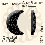 スワロフスキー Moon ラインストーン (2813) 8x5.5mm - クリスタル エフェクト 裏面プラチナフォイル