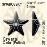 スワロフスキー リボリ Star ラインストーン (2816) 5mm - クリスタル エフェクト 裏面プラチナフォイル