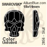 スワロフスキー Skull ラインストーン (2856) 18x14mm - カラー 裏面にホイル無し