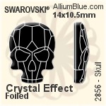 スワロフスキー Skull ラインストーン (2856) 10x7.5mm - カラー（ハーフ　コーティング） 裏面にホイル無し