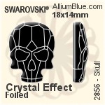 スワロフスキー Skull ラインストーン (2856) 18x14mm - クリスタル エフェクト 裏面プラチナフォイル
