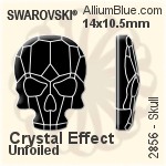 スワロフスキー Skull ラインストーン (2856) 18x14mm - クリスタル エフェクト 裏面にホイル無し