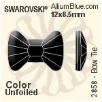 スワロフスキー Bow Tie ラインストーン (2858) 6x4.5mm - クリスタル エフェクト 裏面プラチナフォイル