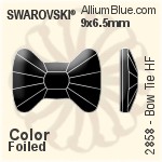スワロフスキー Bow Tie ラインストーン ホットフィックス (2858) 6x4.5mm - カラー 裏面アルミニウムフォイル