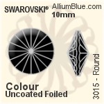スワロフスキー Round ボタン (3015) 10mm - クリスタル （オーディナリー　エフェクト） アルミニウムフォイル