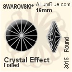 スワロフスキー Round ボタン (3015) 16mm - クリスタル （オーディナリー　エフェクト） アルミニウムフォイル