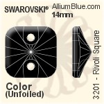スワロフスキー リボリ Square ソーオンストーン (3201) 12mm - カラー 裏面プラチナフォイル