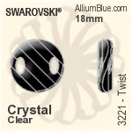 スワロフスキー Twist ソーオンストーン (3221) 18mm - クリスタル エフェクト 裏面にホイル無し