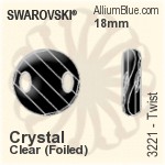 スワロフスキー Twist ソーオンストーン (3221) 18mm - クリスタル エフェクト 裏面にホイル無し