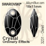 スワロフスキー Skull ラインストーン (2856) 18x14mm - クリスタル エフェクト 裏面プラチナフォイル