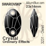 スワロフスキー Calypso ファンシーストーン (4760) 18x10.5mm - クリスタル エフェクト 裏面プラチナフォイル