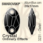 スワロフスキー Owlet ソーオンストーン (3231) 28x17mm - クリスタル（オーディナリー　エフェクト） 裏面にホイル無し