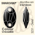 スワロフスキー De-Art ソーオンストーン (3267) 23x13mm - カラー（コーティングなし） プラチナフォイル