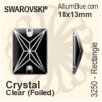 スワロフスキー Rectangle ソーオンストーン (3250) 25x18mm - クリスタル 裏面プラチナフォイル
