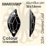 スワロフスキー Diamond Leaf ソーオンストーン (3254) 20x9mm - クリスタル エフェクト 裏面プラチナフォイル