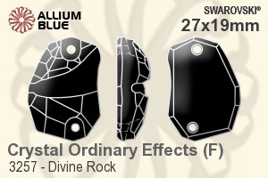 スワロフスキー Divine Rock ソーオンストーン (3257) 27x19mm - クリスタル （オーディナリー　エフェクト） プラチナフォイル
