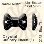 スワロフスキー Bow Tie ソーオンストーン (3258) 16x11.5mm - カラー 裏面プラチナフォイル