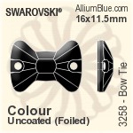 スワロフスキー Bow Tie ソーオンストーン (3258) 16x11.5mm - カラー 裏面プラチナフォイル