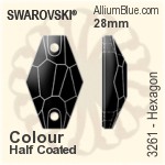 スワロフスキー Hexagon ソーオンストーン (3261) 18mm - カラー（コーティングなし） プラチナフォイル