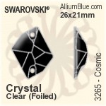 スワロフスキー XILION Rose フラットバック(HF) (2028) SS16 - クリスタル （オーディナリー　エフェクト） アルミニウムフォイル