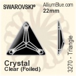 スワロフスキー Triangle ソーオンストーン (3270) 22mm - クリスタル エフェクト 裏面プラチナフォイル