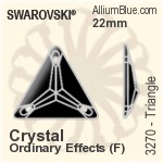 スワロフスキー Triangle ソーオンストーン (3270) 16mm - クリスタル 裏面プラチナフォイル