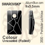 スワロフスキー Pendular Lochrose ソーオンストーン (3500) 12.5x7mm - カラー（コーティングなし） プラチナフォイル