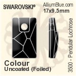 スワロフスキー Pendular Lochrose ソーオンストーン (3500) 9x5.5mm - カラー（コーティングなし） 裏面にホイル無し